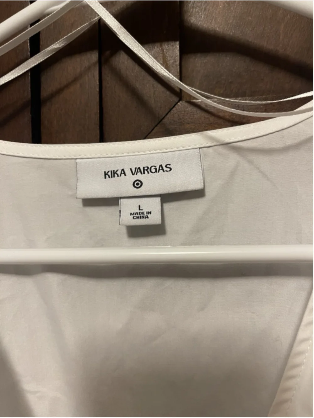 Kika Vargas xTarget White V-Neck Balloon Sleeve Scallop Ruffle Tie Cotton Top L - Picture 9 of 14